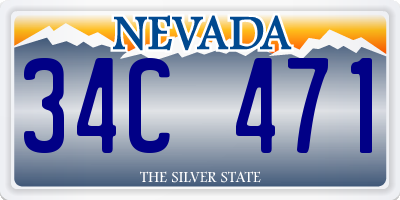 NV license plate 34C471