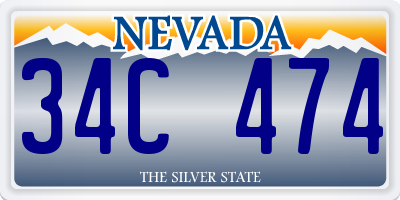NV license plate 34C474