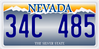 NV license plate 34C485