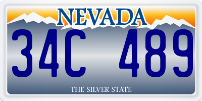 NV license plate 34C489