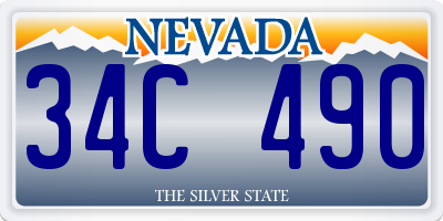 NV license plate 34C490