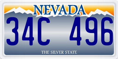 NV license plate 34C496