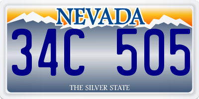 NV license plate 34C505