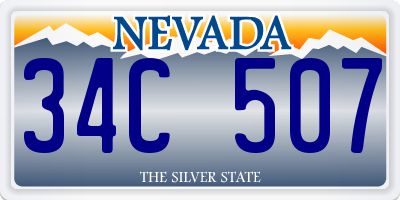 NV license plate 34C507