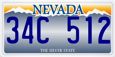 NV license plate 34C512