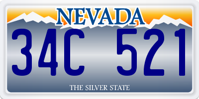 NV license plate 34C521