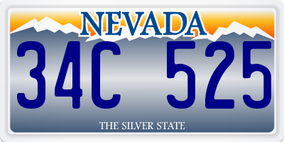 NV license plate 34C525