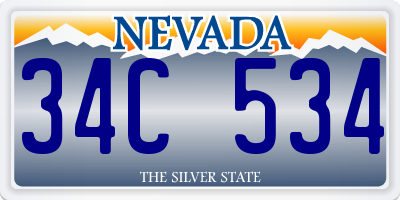 NV license plate 34C534