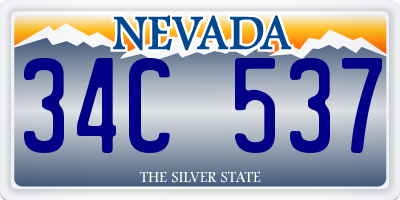 NV license plate 34C537