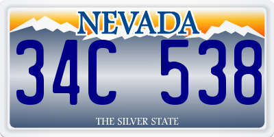 NV license plate 34C538