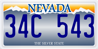 NV license plate 34C543