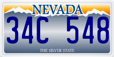 NV license plate 34C548