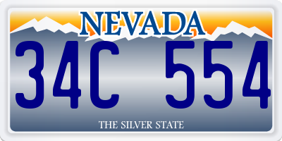 NV license plate 34C554