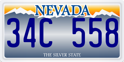 NV license plate 34C558