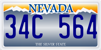 NV license plate 34C564