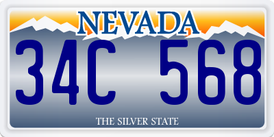 NV license plate 34C568