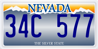 NV license plate 34C577