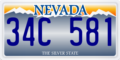 NV license plate 34C581