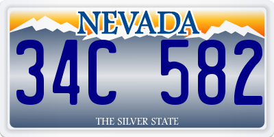 NV license plate 34C582