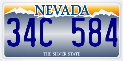 NV license plate 34C584