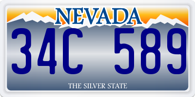 NV license plate 34C589