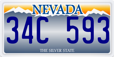 NV license plate 34C593