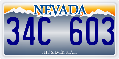 NV license plate 34C603