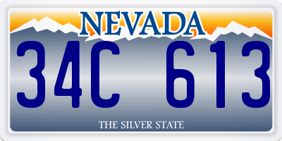 NV license plate 34C613