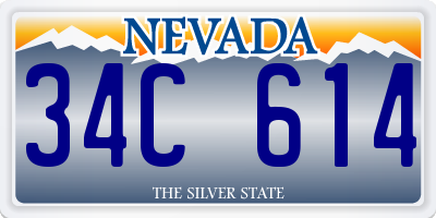 NV license plate 34C614