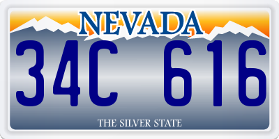 NV license plate 34C616