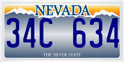 NV license plate 34C634