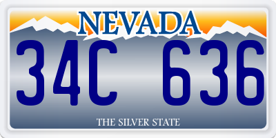 NV license plate 34C636
