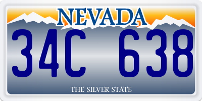 NV license plate 34C638