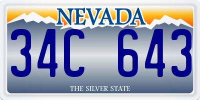 NV license plate 34C643