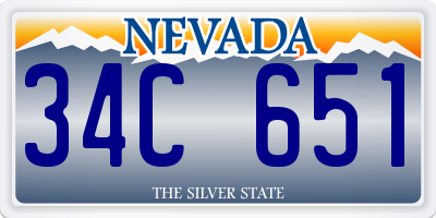NV license plate 34C651