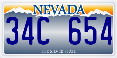 NV license plate 34C654