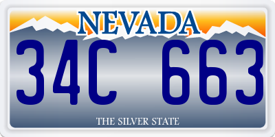 NV license plate 34C663