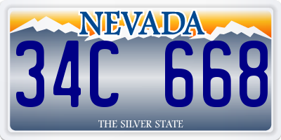 NV license plate 34C668