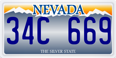 NV license plate 34C669