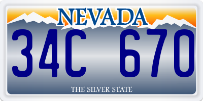 NV license plate 34C670