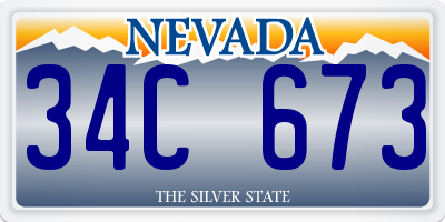 NV license plate 34C673