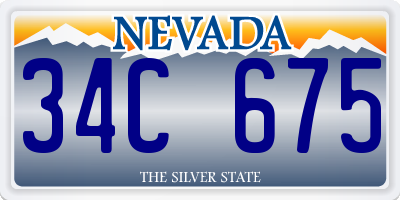 NV license plate 34C675