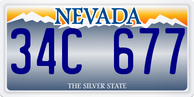 NV license plate 34C677