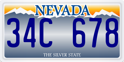 NV license plate 34C678