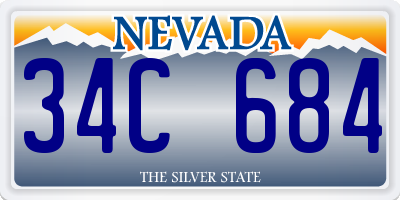 NV license plate 34C684