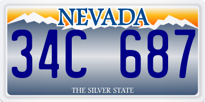 NV license plate 34C687