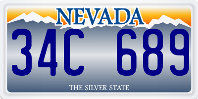 NV license plate 34C689