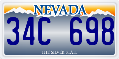 NV license plate 34C698