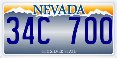 NV license plate 34C700