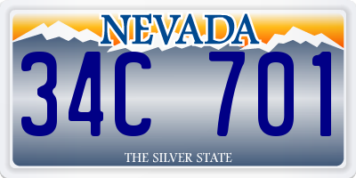 NV license plate 34C701